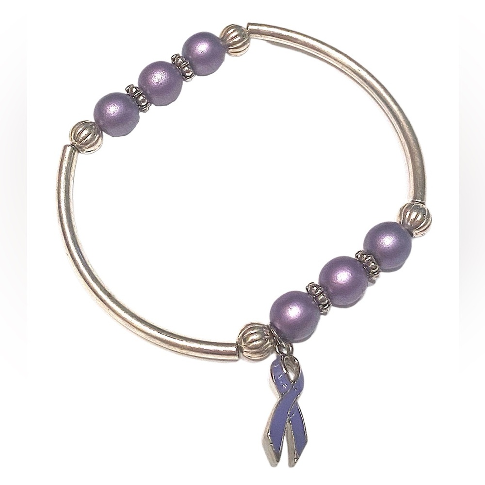 Purple Ribbon Domestic Violence Awareness Bracelet